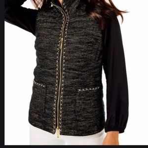 Lilly Pulitzer Noella Vest Onyx Resort Boucle, LG